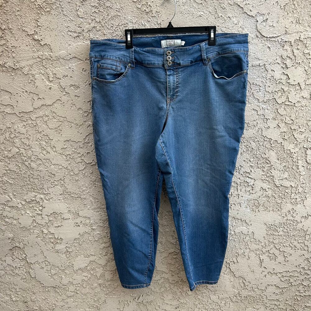 Torrid High Rise Skinny Jeans Button Fly Blue Denim Size 24R